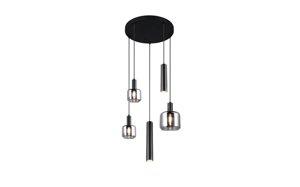 Trio Lighting Trio MATARO pendant light | 1x E27 max 40W | black | Ø 40 cm | IP20 | 150 cm