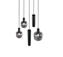 Trio Lighting Trio MATARO hanglamp | E27 Fitting | mat zwart met verchroomd | Ø 40 cm | IP20 | excl. 1x E27 | max. 10W
