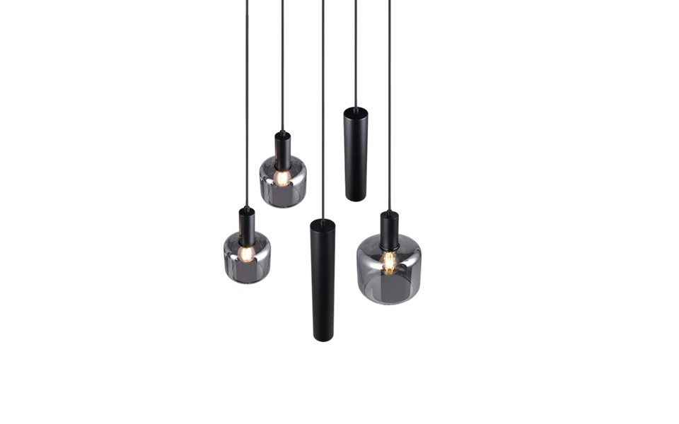 Trio Lighting Trio MATARO pendant light | 1x E27 max 40W | black | Ø 40 cm | IP20 | 150 cm