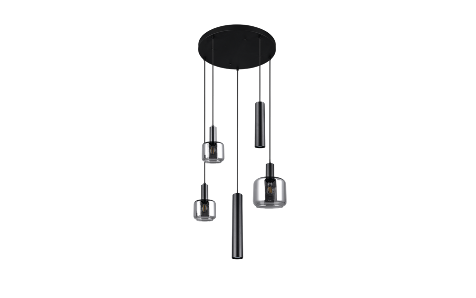 Trio Lighting Trio MATARO hanglamp | E27 Fitting | mat zwart met verchroomd | Ø 40 cm | IP20 | excl. 1x E27 | max. 10W Trio Lighting Trio MATARO hanglamp | E27 Fitting | mat zwart met verchroomd | Ø 40 cm | IP20 | excl. 1x E27 | max. 10W