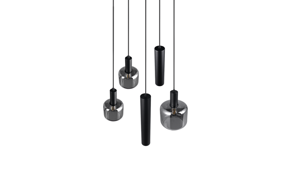 Trio Lighting Trio MATARO pendant light | 1x E27 max 40W | black | Ø 40 cm | IP20 | 150 cm