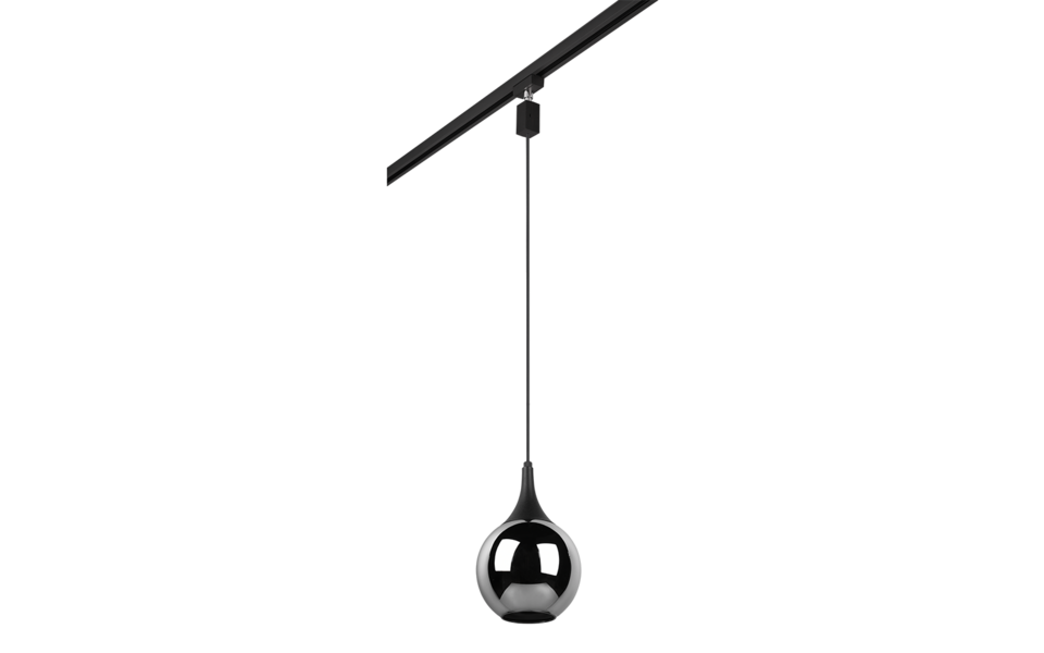 Trio Lighting Trio DUOLINE hanglamp | E14 Fitting | mat zwart met verchroomd | Ø 18 cm | IP20 | excl. 1x E14 | max. 40W