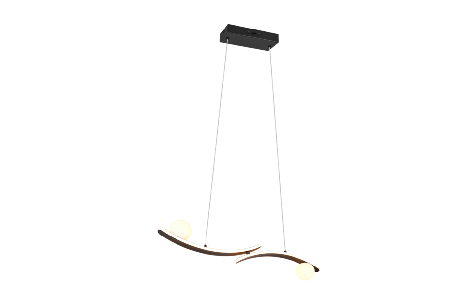 Trio Lighting Trio NAPOLI hanglamp | LED | mat zwart | 82 x 9 cm | IP20 | 1x 27W | 3200 lm | 2300+3000+4000K | dimbaar