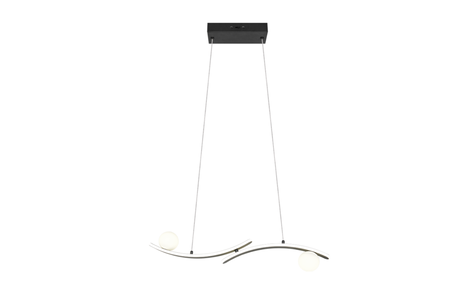 Trio Lighting Trio NAPOLI hanglamp | LED | mat zwart | 82 x 9 cm | IP20 | 1x 27W | 3200 lm | 2300+3000+4000K | dimbaar