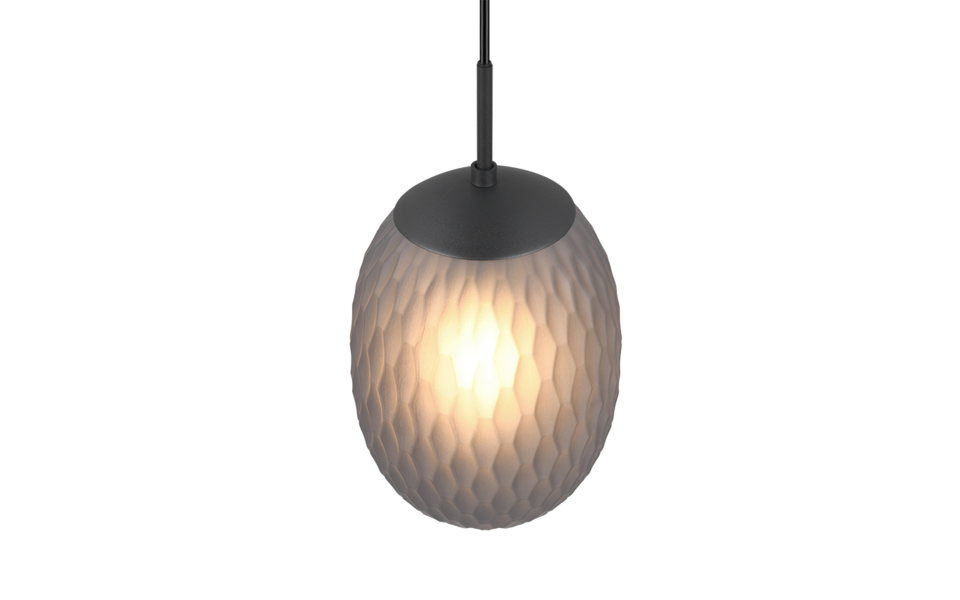 Trio Lighting Trio FACETTE hanglamp | E27 Fitting | mat zwart met rookkleur | Ø 17,5 cm | IP20 | excl. 1x E27 | max. 25W Trio Lighting Trio FACETTE hanglamp | E27 Fitting | mat zwart met rookkleur | Ø 17,5 cm | IP20 | excl. 1x E27 | max. 25W