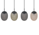 Trio Lighting Trio FACETTE hanglamp | E27 Fitting | mat zwart met rookkleur met amber met groen | Ø 17,5 cm | IP20 | excl. 4x E27 | max. 25W