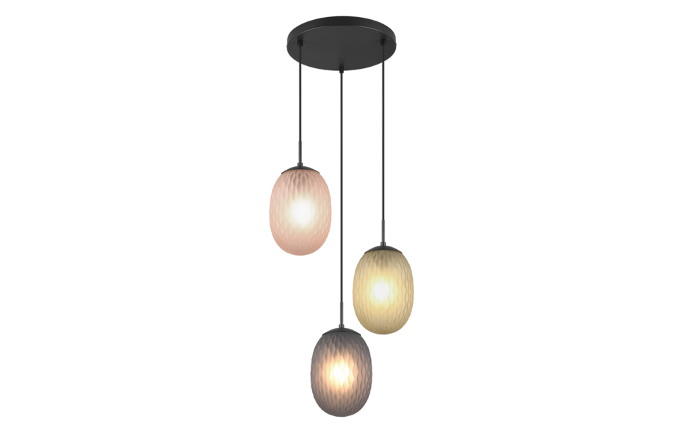 Trio Lighting Trio FACETTE pendant light | 3x E27 max 40W | Ø 43 cm | IP20 | 150 cm Trio Lighting Trio FACETTE pendant light | 3x E27 max 40W | Ø 43 cm | IP20 | 150 cm