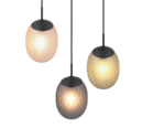 Trio Lighting Trio FACETTE hanglamp | E27 Fitting | mat zwart met rookkleur met amber met groen | Ø 43 cm | IP20 | excl. 3x E27 | max. 25W