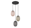 Trio Lighting Trio FACETTE hanglamp | E27 Fitting | mat zwart met rookkleur met amber met groen | Ø 43 cm | IP20 | excl. 3x E27 | max. 25W