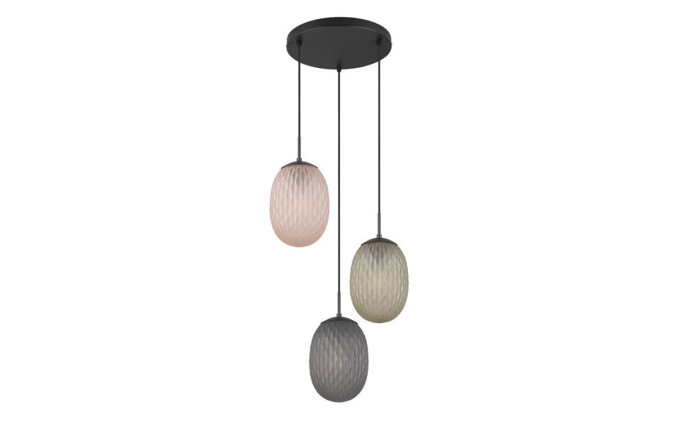 Trio Lighting Trio FACETTE pendant light | 3x E27 max 40W | Ø 43 cm | IP20 | 150 cm Trio Lighting Trio FACETTE pendant light | 3x E27 max 40W | Ø 43 cm | IP20 | 150 cm