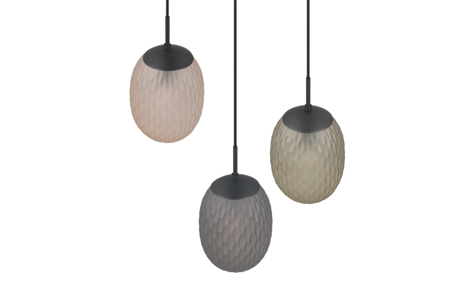 Trio Lighting Trio FACETTE pendant light | 3x E27 max 40W | Ø 43 cm | IP20 | 150 cm Trio Lighting Trio FACETTE pendant light | 3x E27 max 40W | Ø 43 cm | IP20 | 150 cm