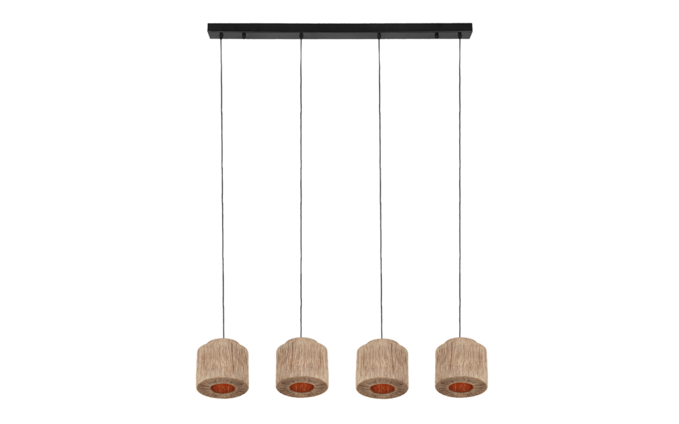 Trio Lighting Trio SMILLA hanglamp | E27 Fitting | mat zwart met natuurlijke afwerking | 121 x 20,5 cm | IP20 | excl. 4x E27 | max. 10W Trio Lighting Trio SMILLA hanglamp | E27 Fitting | mat zwart met natuurlijke afwerking | 121 x 20,5 cm | IP20 | excl. 4x E27 | max. 10W