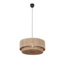 Trio Lighting Trio SMILLA hanglamp | E27 Fitting | mat zwart met natuurlijke afwerking | Ø 60 cm | IP20 | excl. 1x E27 | max. 10W
