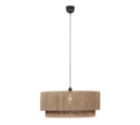 Trio Lighting Trio SMILLA hanglamp | E27 Fitting | mat zwart met natuurlijke afwerking | Ø 60 cm | IP20 | excl. 1x E27 | max. 10W