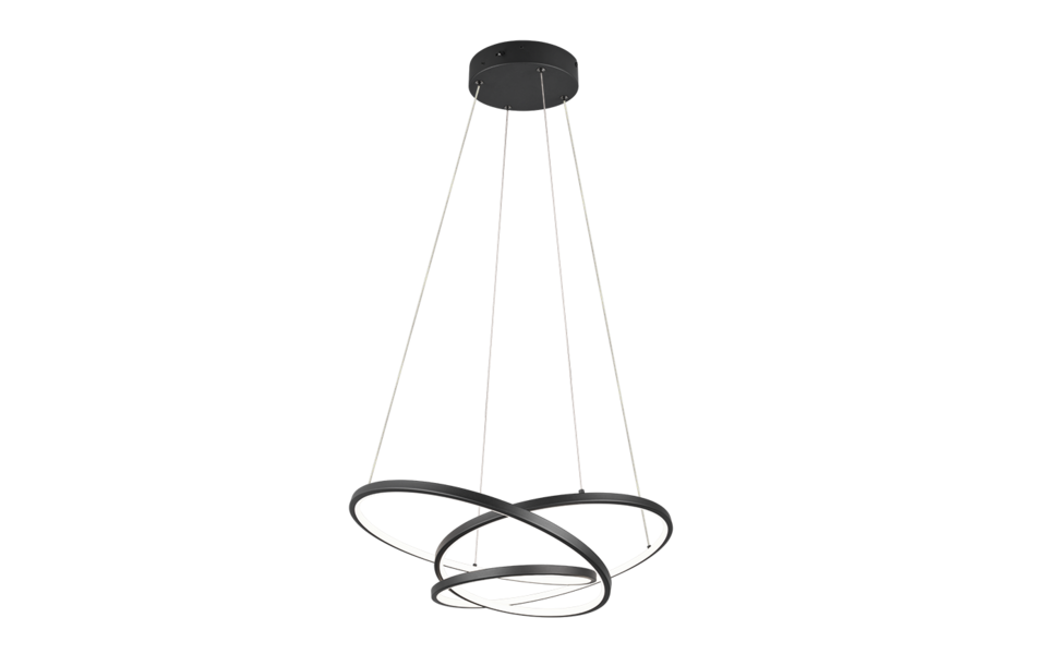 Trio Lighting Trio DARVIN hanglamp | LED | mat zwart | 64 x 49 cm | IP20 | 1x 34W | 4500 lm | 2300+3000+4000K | dimbaar