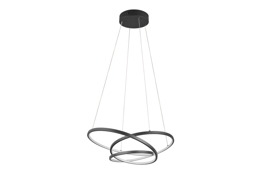 Trio Lighting Trio DARVIN hanglamp | LED | mat zwart | 64 x 49 cm | IP20 | 1x 34W | 4500 lm | 2300+3000+4000K | dimbaar