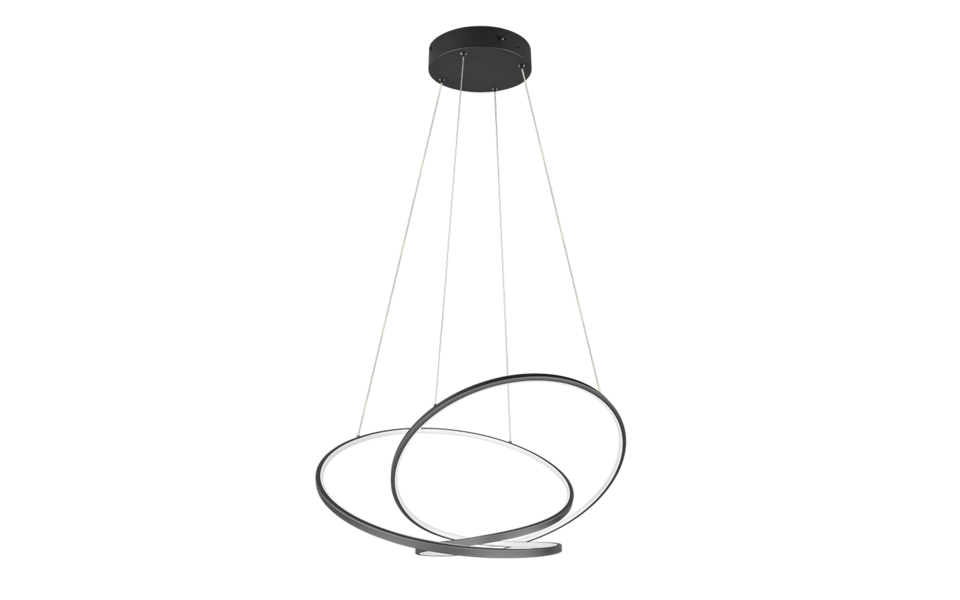 Trio Lighting Trio DARVIN hanglamp | LED | mat zwart | 84 x 66 cm | IP20 | 1x 52W | 6700 lm | 2300+3000+4000K | dimbaar