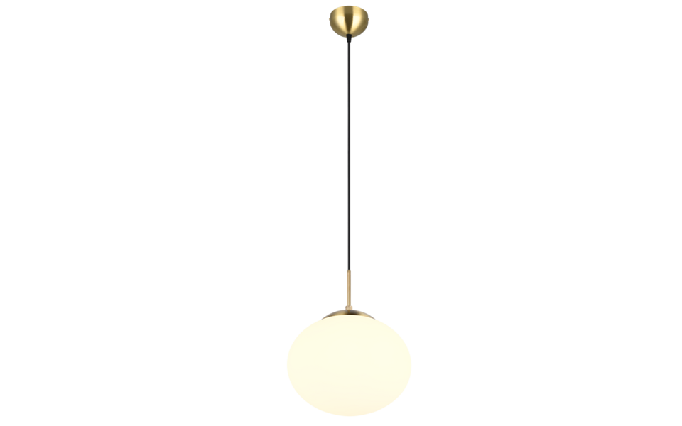 Trio Lighting Trio FOMENTO hanglamp | E27 Fitting | messing mat met wit | Ø 30 cm | IP20 | excl. 1x E27 | max. 15W