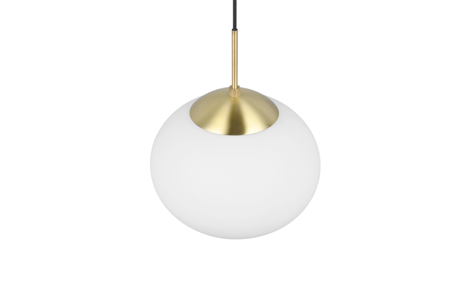 Trio Lighting Trio FOMENTO hanglamp | E27 Fitting | messing mat met wit | Ø 30 cm | IP20 | excl. 1x E27 | max. 15W
