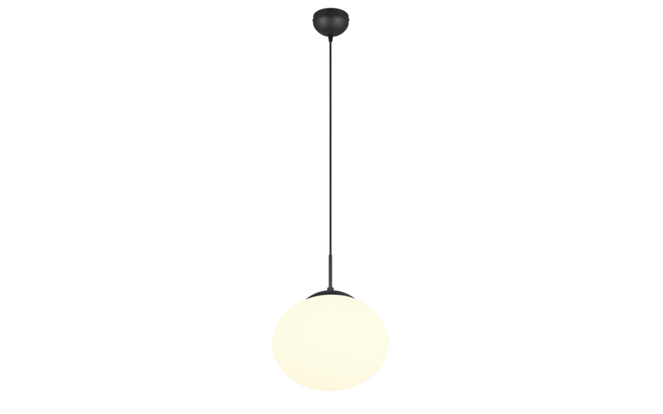 Trio Lighting Trio FOMENTO hanglamp | E27 Fitting | mat zwart met wit | Ø 30 cm | IP20 | excl. 1x E27 | max. 15W