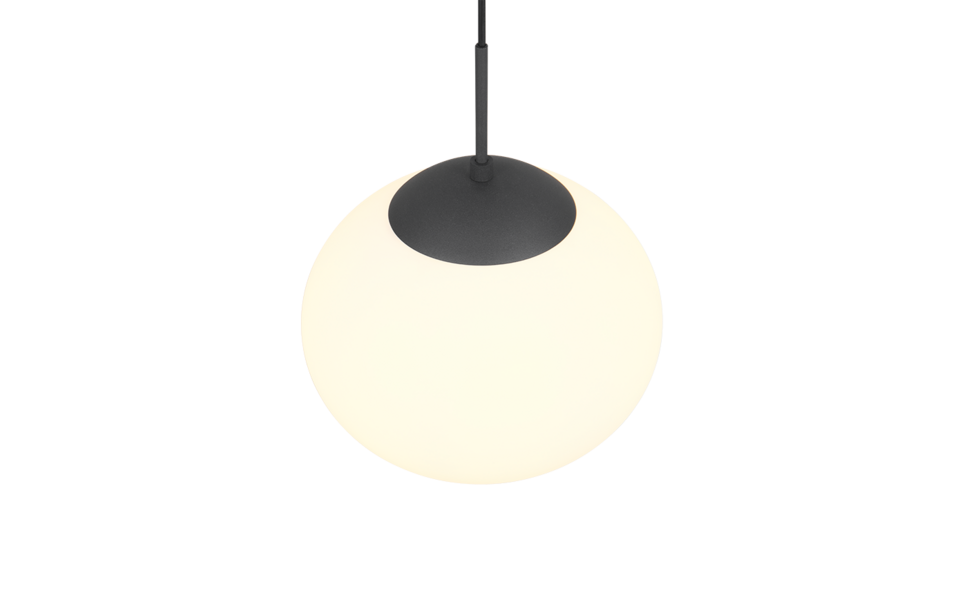 Trio Lighting Trio FOMENTO hanglamp | E27 Fitting | mat zwart met wit | Ø 30 cm | IP20 | excl. 1x E27 | max. 15W