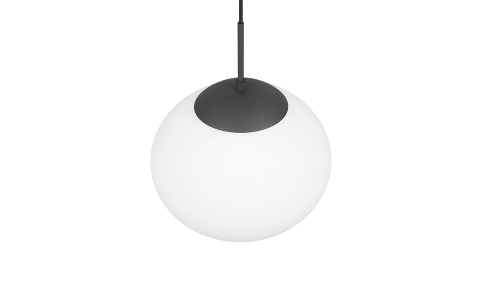 Trio Lighting Trio FOMENTO hanglamp | E27 Fitting | mat zwart met wit | Ø 30 cm | IP20 | excl. 1x E27 | max. 15W