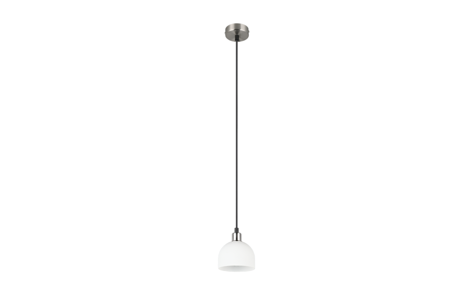 Trio Lighting Trio MOLLY hanglamp | E14 Fitting | nikkel mat met wit | Ø 12 cm | IP20 | excl. 1x E14 | max. 10W