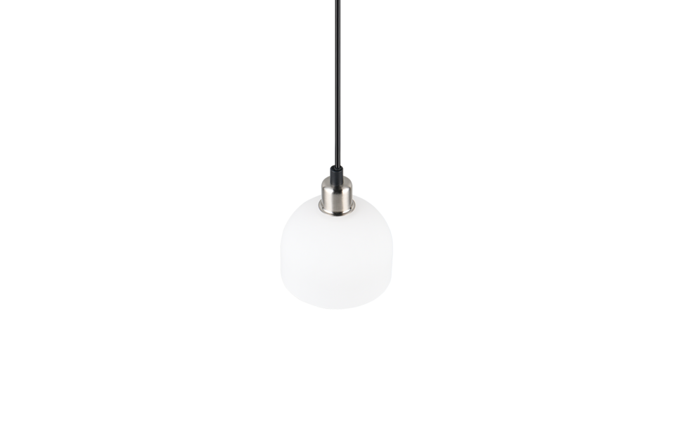 Trio Lighting Trio MOLLY hanglamp | E14 Fitting | nikkel mat met wit | Ø 12 cm | IP20 | excl. 1x E14 | max. 10W