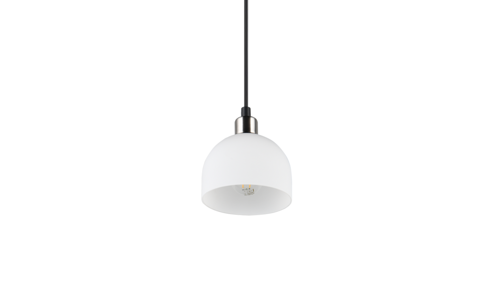 Trio Lighting Trio MOLLY hanglamp | E14 Fitting | nikkel mat met wit | Ø 12 cm | IP20 | excl. 1x E14 | max. 10W