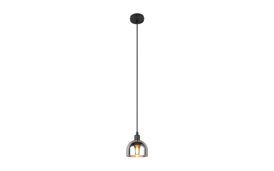 Trio Lighting Trio MOLLY hanglamp | E14 Fitting | mat zwart met verchroomd | Ø 12 cm | IP20 | excl. 1x E14 | max. 10W