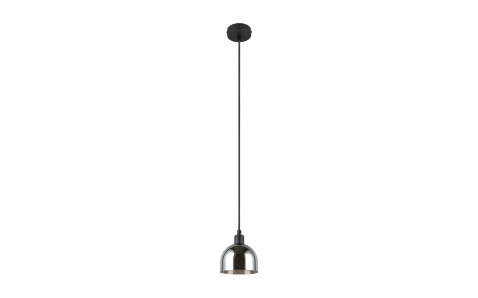 Trio Lighting Trio MOLLY hanglamp | E14 Fitting | mat zwart met verchroomd | Ø 12 cm | IP20 | excl. 1x E14 | max. 10W