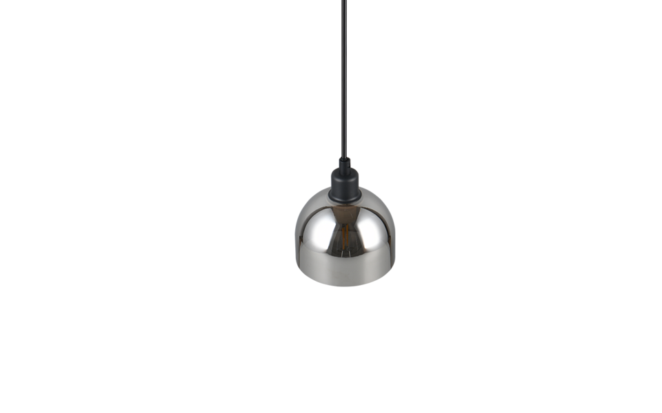 Trio Lighting Trio MOLLY hanglamp | E14 Fitting | mat zwart met verchroomd | Ø 12 cm | IP20 | excl. 1x E14 | max. 10W