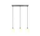 Trio Lighting Trio MOLLY hanglamp | E14 Fitting | nikkel mat met wit | 60 x 12 cm | IP20 | excl. 3x E14 | max. 10W