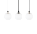 Trio Lighting Trio MOLLY hanglamp | E14 Fitting | nikkel mat met wit | 60 x 12 cm | IP20 | excl. 3x E14 | max. 10W