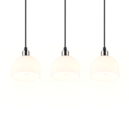 Trio Lighting Trio MOLLY hanglamp | E14 Fitting | nikkel mat met wit | 60 x 12 cm | IP20 | excl. 3x E14 | max. 10W