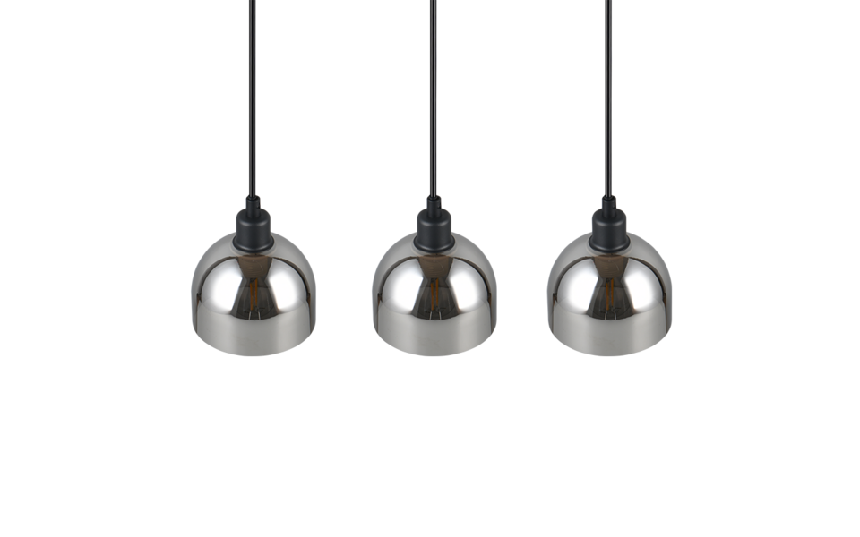 Trio Lighting Trio MOLLY hanglamp | E14 Fitting | mat zwart met verchroomd | 60 x 12 cm | IP20 | excl. 3x E14 | max. 10W Trio Lighting Trio MOLLY hanglamp | E14 Fitting | mat zwart met verchroomd | 60 x 12 cm | IP20 | excl. 3x E14 | max. 10W
