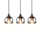 Trio Lighting Trio MOLLY hanglamp | E14 Fitting | mat zwart met verchroomd | 60 x 12 cm | IP20 | excl. 3x E14 | max. 10W