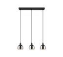 Trio Lighting Trio MOLLY hanglamp | E14 Fitting | mat zwart met verchroomd | 60 x 12 cm | IP20 | excl. 3x E14 | max. 10W