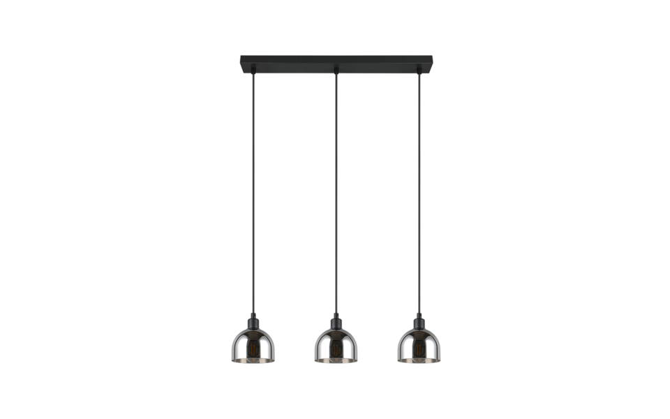 Trio Lighting Trio MOLLY hanglamp | E14 Fitting | mat zwart met verchroomd | 60 x 12 cm | IP20 | excl. 3x E14 | max. 10W Trio Lighting Trio MOLLY hanglamp | E14 Fitting | mat zwart met verchroomd | 60 x 12 cm | IP20 | excl. 3x E14 | max. 10W