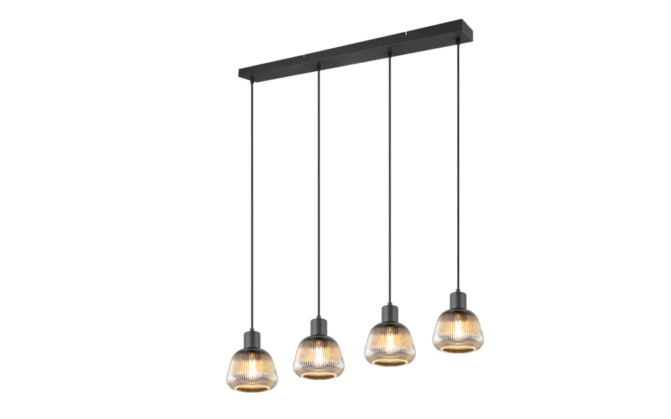 Trio Lighting Trio TARIFA hanglamp | E27 Fitting | mat zwart | Ø 15 cm | IP20 | excl. 4x E27 | max. 25W Trio Lighting Trio TARIFA hanglamp | E27 Fitting | mat zwart | Ø 15 cm | IP20 | excl. 4x E27 | max. 25W