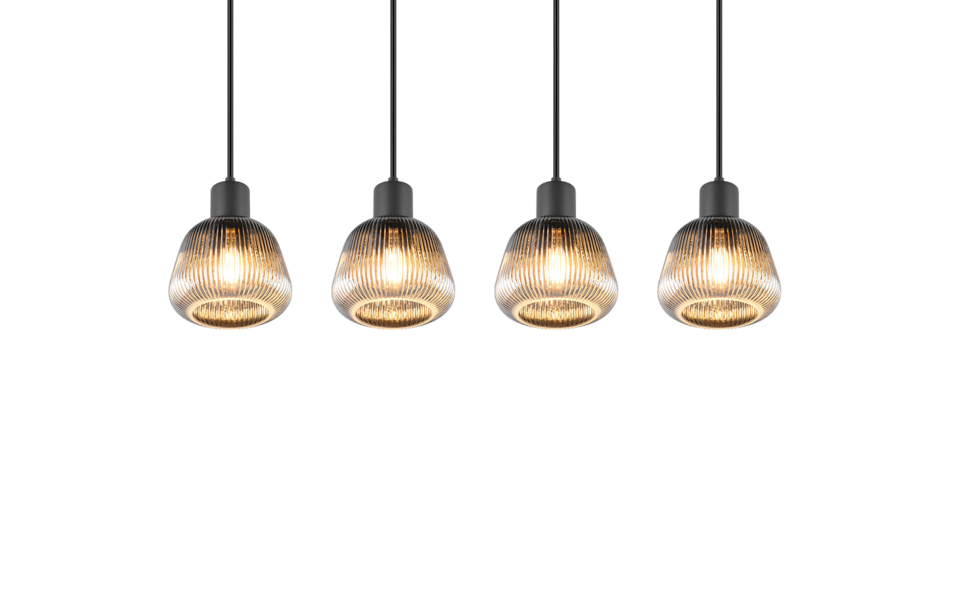 Trio Lighting Trio TARIFA hanglamp | E27 Fitting | mat zwart | Ø 15 cm | IP20 | excl. 4x E27 | max. 25W Trio Lighting Trio TARIFA hanglamp | E27 Fitting | mat zwart | Ø 15 cm | IP20 | excl. 4x E27 | max. 25W