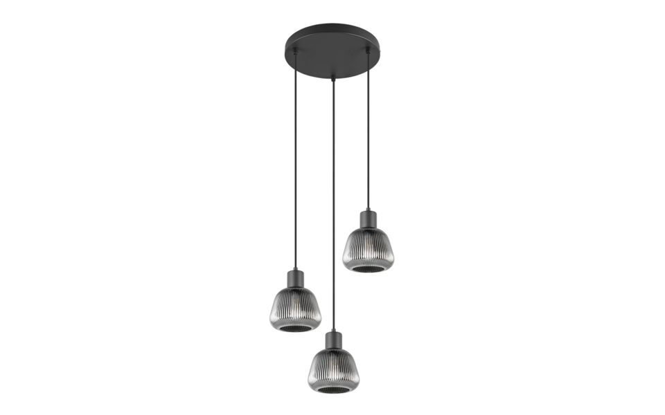 Trio Lighting Trio TARIFA hanglamp | E27 Fitting | mat zwart | Ø 37,5 cm | IP20 | excl. 3x E27 | max. 25W Trio Lighting Trio TARIFA hanglamp | E27 Fitting | mat zwart | Ø 37,5 cm | IP20 | excl. 3x E27 | max. 25W