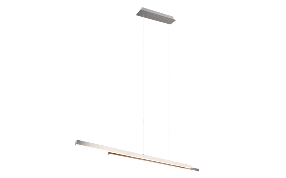 Trio Lighting Trio ODIO hanglamp | LED | nikkel mat | 110 x 8,5 cm | IP20 | 1x 22W | 2500 lm | 3000K | dimbaar