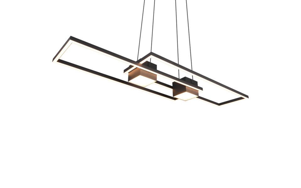 Trio Lighting Trio ALBANY hanglamp | LED | mat zwart | 100 x 28 cm | IP20 | 1x 37W | 4300 lm | 2700-6500K | dimbaar Trio Lighting Trio ALBANY hanglamp | LED | mat zwart | 100 x 28 cm | IP20 | 1x 37W | 4300 lm | 2700-6500K | dimbaar