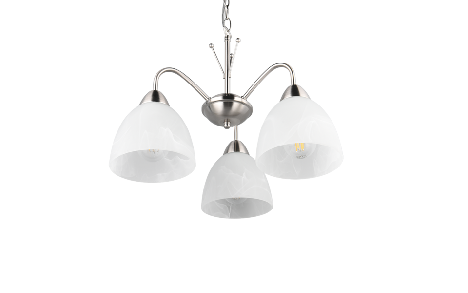 Trio Lighting Trio DOBBY hanglamp | E27 Fitting | nikkel mat met albast | Ø 43 cm | IP20 | excl. 3x E27 | max. 10W Trio Lighting Trio DOBBY hanglamp | E27 Fitting | nikkel mat met albast | Ø 43 cm | IP20 | excl. 3x E27 | max. 10W