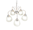 Trio Lighting Trio DOBBY hanglamp | E27 Fitting | nikkel mat met albast | Ø 55 cm | IP20 | excl. 5x E27 | max. 10W