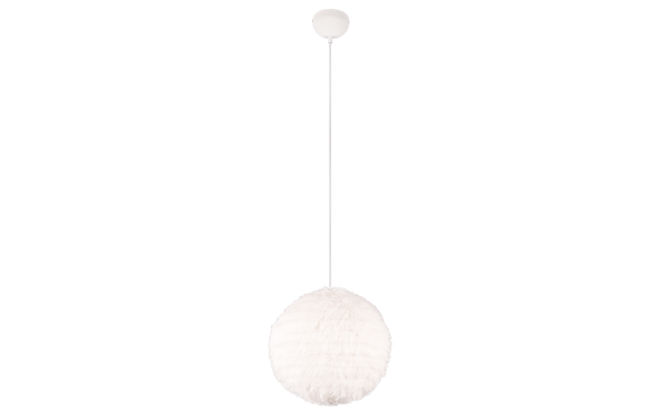 Trio Lighting Trio FURRY pendant light | 1x E27 max 40W | white | Ø 35 cm | IP20 | 150 cm