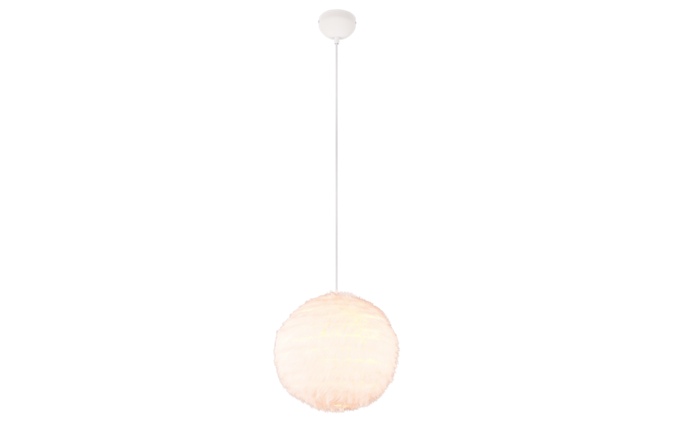 Trio Lighting Trio FURRY pendant light | 1x E27 max 40W | white | Ø 35 cm | IP20 | 150 cm