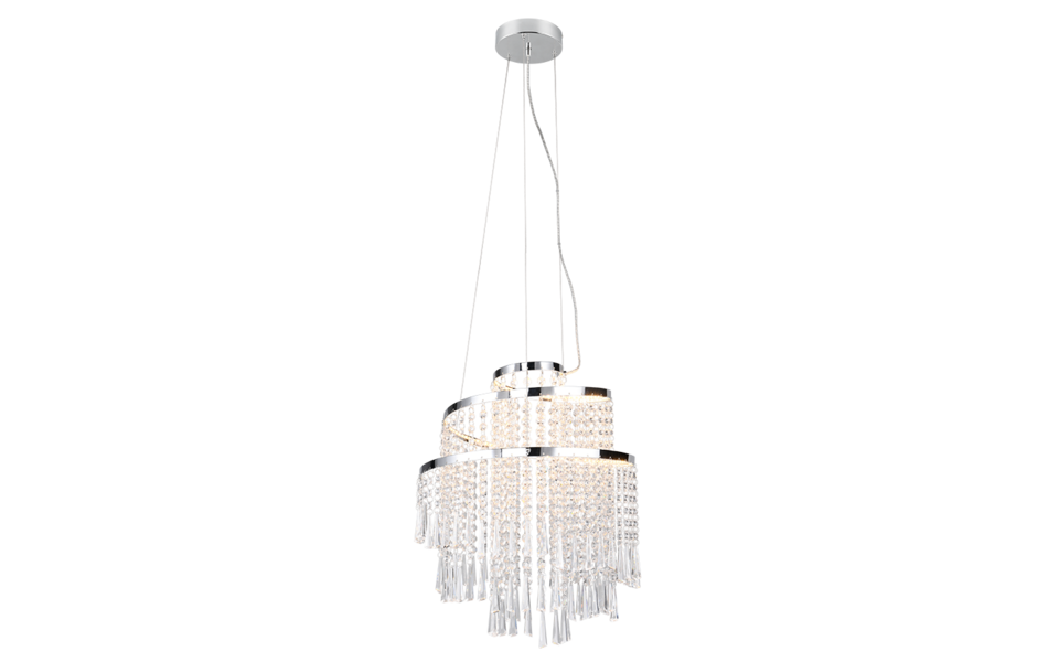 Trio Lighting Trio POMP hanglamp | LED | chroom | Ø 38 cm | IP20 | 1x 30W | 4300 lm | 2700-6500K | dimbaar Trio Lighting Trio POMP hanglamp | LED | chroom | Ø 38 cm | IP20 | 1x 30W | 4300 lm | 2700-6500K | dimbaar