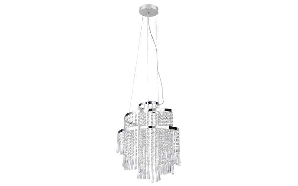 Trio Lighting Trio POMP hanglamp | LED | chroom | Ø 38 cm | IP20 | 1x 30W | 4300 lm | 2700-6500K | dimbaar Trio Lighting Trio POMP hanglamp | LED | chroom | Ø 38 cm | IP20 | 1x 30W | 4300 lm | 2700-6500K | dimbaar